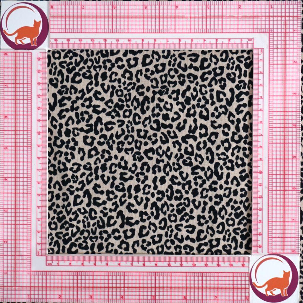 Baumwolljersey Leo Animalprint beige schwarz